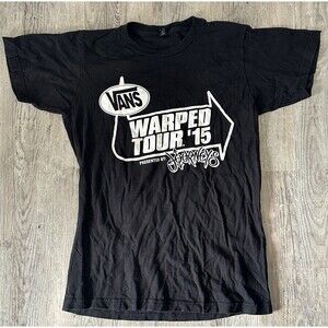 Vans Warped Tour 2015 Black Shirt Men’s Small Y2K Punk Rock Emo Metal Deathcore